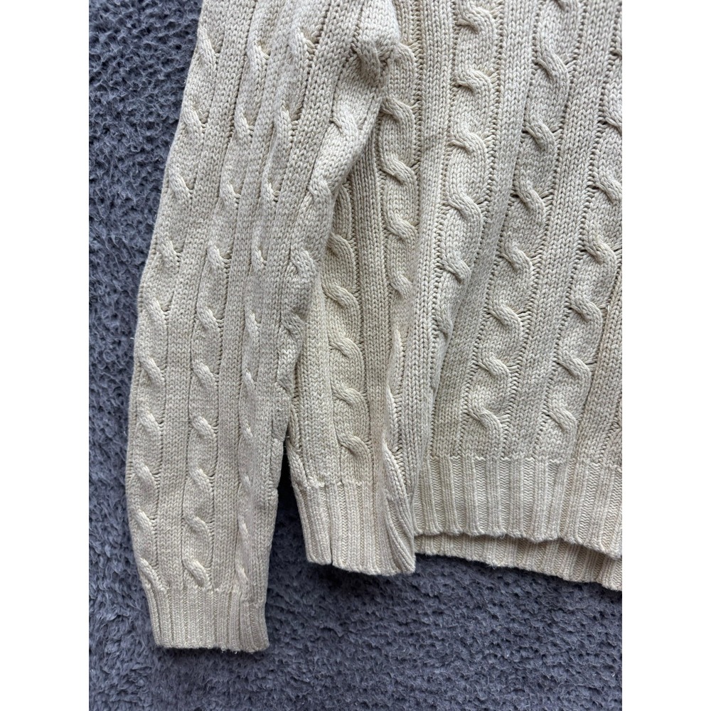 Vintage Polo Ralph Lauren Linen Blend Cable Knit Cricket V-Neck Sweater Mens XXL - Picture 4 of 11